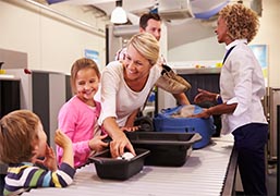 Placing things on the conveyor at airport security